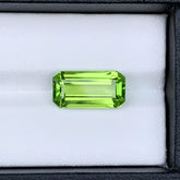 Apple Green Peridot Stone For Jewelry Making, Emerald Cut Peridot Gemstone